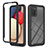 Silicone Transparent Frame Case Cover 360 Degrees ZJ2 for Samsung Galaxy A02s Black