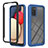 Silicone Transparent Frame Case Cover 360 Degrees ZJ2 for Samsung Galaxy A03s Blue