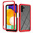 Silicone Transparent Frame Case Cover 360 Degrees ZJ2 for Samsung Galaxy A04s Red