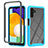 Silicone Transparent Frame Case Cover 360 Degrees ZJ2 for Samsung Galaxy A04s Sky Blue