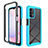 Silicone Transparent Frame Case Cover 360 Degrees ZJ2 for Samsung Galaxy A13 4G Sky Blue