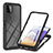 Silicone Transparent Frame Case Cover 360 Degrees ZJ2 for Samsung Galaxy A22 5G Black