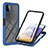 Silicone Transparent Frame Case Cover 360 Degrees ZJ2 for Samsung Galaxy A22 5G Blue