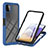 Silicone Transparent Frame Case Cover 360 Degrees ZJ2 for Samsung Galaxy A22s 5G Blue