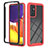 Silicone Transparent Frame Case Cover 360 Degrees ZJ2 for Samsung Galaxy A24 4G Red