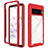 Silicone Transparent Frame Case Cover 360 Degrees ZJ3 for Google Pixel 7 5G Red