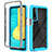 Silicone Transparent Frame Case Cover 360 Degrees ZJ3 for LG Stylo 7 Sky Blue