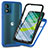 Silicone Transparent Frame Case Cover 360 Degrees ZJ3 for Motorola Moto E13 Blue