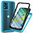 Silicone Transparent Frame Case Cover 360 Degrees ZJ3 for Motorola Moto E13 Sky Blue