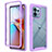 Silicone Transparent Frame Case Cover 360 Degrees ZJ3 for Motorola Moto Edge 40 Pro 5G Purple