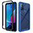 Silicone Transparent Frame Case Cover 360 Degrees ZJ3 for Motorola Moto G Play Gen 2 Blue