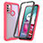 Silicone Transparent Frame Case Cover 360 Degrees ZJ3 for Motorola Moto G10 Power Hot Pink