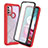 Silicone Transparent Frame Case Cover 360 Degrees ZJ3 for Motorola Moto G10 Power Red