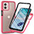 Silicone Transparent Frame Case Cover 360 Degrees ZJ3 for Motorola Moto G53j 5G Hot Pink