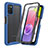 Silicone Transparent Frame Case Cover 360 Degrees ZJ3 for Samsung Galaxy A02s Blue