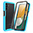 Silicone Transparent Frame Case Cover 360 Degrees ZJ3 for Samsung Galaxy A04s Sky Blue