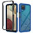 Silicone Transparent Frame Case Cover 360 Degrees ZJ3 for Samsung Galaxy A12 5G Blue