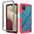 Silicone Transparent Frame Case Cover 360 Degrees ZJ3 for Samsung Galaxy A12 5G Hot Pink