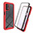 Silicone Transparent Frame Case Cover 360 Degrees ZJ3 for Samsung Galaxy A13 4G Red