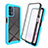 Silicone Transparent Frame Case Cover 360 Degrees ZJ3 for Samsung Galaxy A13 4G Sky Blue