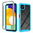 Silicone Transparent Frame Case Cover 360 Degrees ZJ3 for Samsung Galaxy A22s 5G Sky Blue