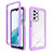 Silicone Transparent Frame Case Cover 360 Degrees ZJ3 for Samsung Galaxy A23 4G Clove Purple