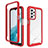 Silicone Transparent Frame Case Cover 360 Degrees ZJ3 for Samsung Galaxy A23 4G Red