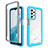 Silicone Transparent Frame Case Cover 360 Degrees ZJ3 for Samsung Galaxy A23 4G Sky Blue