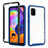 Silicone Transparent Frame Case Cover 360 Degrees ZJ3 for Samsung Galaxy A31 Blue