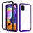 Silicone Transparent Frame Case Cover 360 Degrees ZJ3 for Samsung Galaxy A31 Clove Purple