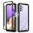 Silicone Transparent Frame Case Cover 360 Degrees ZJ3 for Samsung Galaxy A32 4G Black