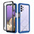 Silicone Transparent Frame Case Cover 360 Degrees ZJ3 for Samsung Galaxy A32 4G Blue