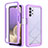 Silicone Transparent Frame Case Cover 360 Degrees ZJ3 for Samsung Galaxy A32 4G Clove Purple