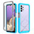 Silicone Transparent Frame Case Cover 360 Degrees ZJ3 for Samsung Galaxy A32 5G Sky Blue