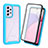 Silicone Transparent Frame Case Cover 360 Degrees ZJ3 for Samsung Galaxy A33 5G Sky Blue