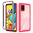 Silicone Transparent Frame Case Cover 360 Degrees ZJ3 for Samsung Galaxy A51 4G Hot Pink