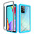 Silicone Transparent Frame Case Cover 360 Degrees ZJ3 for Samsung Galaxy A52 4G Sky Blue