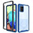 Silicone Transparent Frame Case Cover 360 Degrees ZJ3 for Samsung Galaxy A71 4G A715 Blue