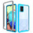 Silicone Transparent Frame Case Cover 360 Degrees ZJ3 for Samsung Galaxy A71 4G A715 Sky Blue