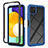 Silicone Transparent Frame Case Cover 360 Degrees ZJ3 for Samsung Galaxy F42 5G Blue