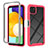 Silicone Transparent Frame Case Cover 360 Degrees ZJ3 for Samsung Galaxy F42 5G Hot Pink