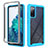 Silicone Transparent Frame Case Cover 360 Degrees ZJ3 for Samsung Galaxy S20 FE (2022) 5G Sky Blue