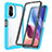 Silicone Transparent Frame Case Cover 360 Degrees ZJ3 for Xiaomi Mi 11i 5G Sky Blue