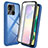 Silicone Transparent Frame Case Cover 360 Degrees ZJ3 for Xiaomi POCO C3 Blue