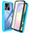 Silicone Transparent Frame Case Cover 360 Degrees ZJ3 for Xiaomi POCO C3 Sky Blue