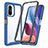 Silicone Transparent Frame Case Cover 360 Degrees ZJ3 for Xiaomi Poco F3 5G Blue
