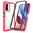 Silicone Transparent Frame Case Cover 360 Degrees ZJ3 for Xiaomi Poco F3 5G Red