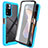 Silicone Transparent Frame Case Cover 360 Degrees ZJ3 for Xiaomi Poco X4 NFC Sky Blue