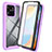 Silicone Transparent Frame Case Cover 360 Degrees ZJ3 for Xiaomi Redmi 10 Power Purple