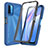 Silicone Transparent Frame Case Cover 360 Degrees ZJ3 for Xiaomi Redmi 9 Power Blue